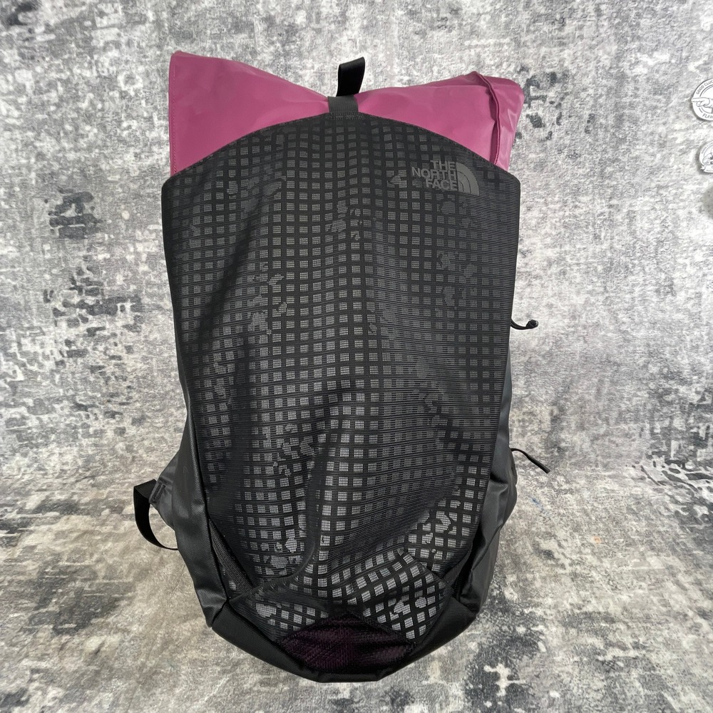 The North Face Itinerant Backpack Magenta Black Roll Top Laptop Commuter Bag